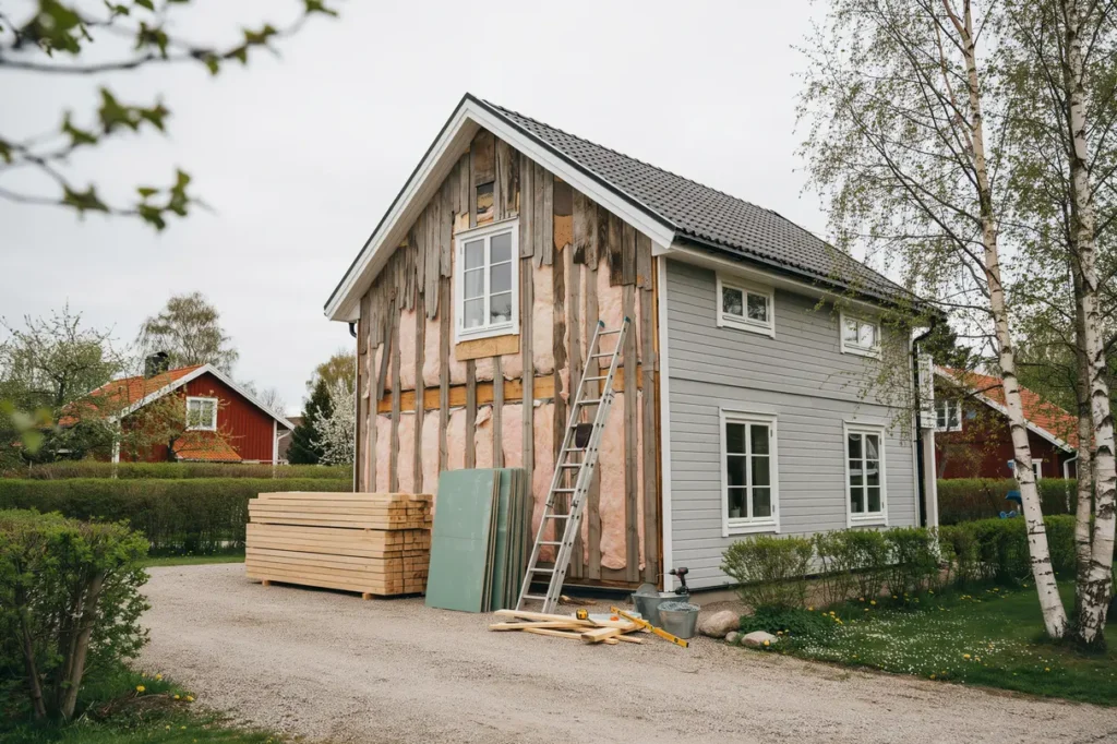 byta panel p huset tecken materialval och r tt arbetsordning f r en h llbar fasad